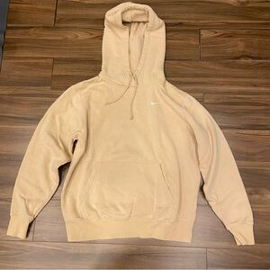 Nike Nude / Beige Hoodie with white swoosh - S